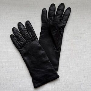 Henri Bendel Black Leather Gloves